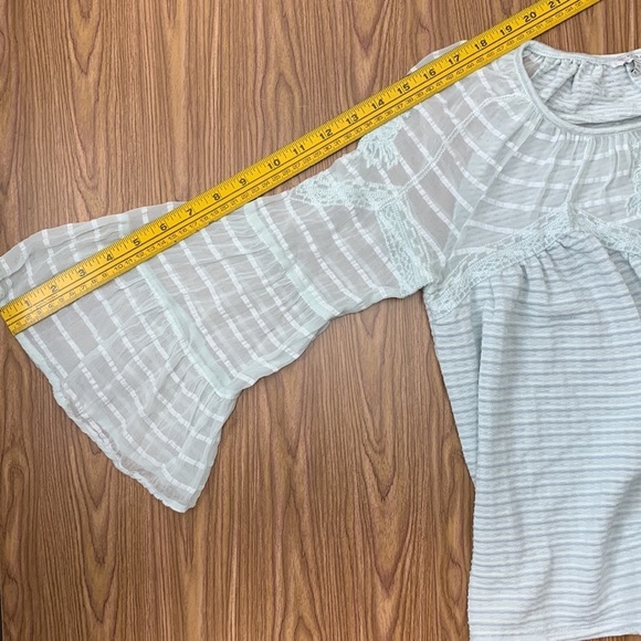 Lucky Brand babydoll baby blue embroidered boho top XS - Picture 7 of 10